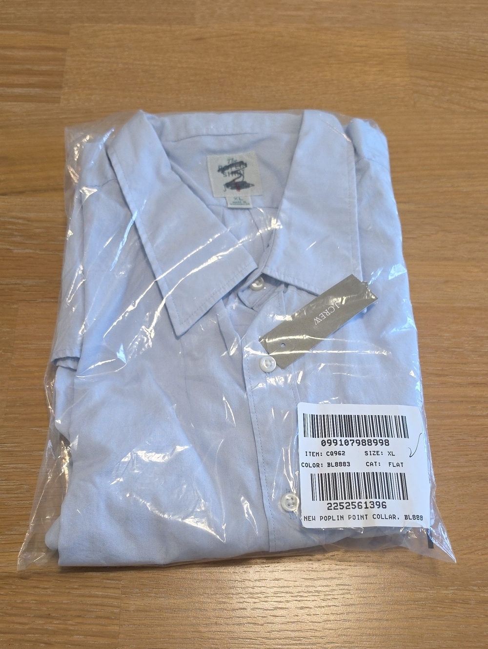 J. Crew The Poplin Shirt Light Blue Poplin Button-Up Men Shirt Size XL NEW